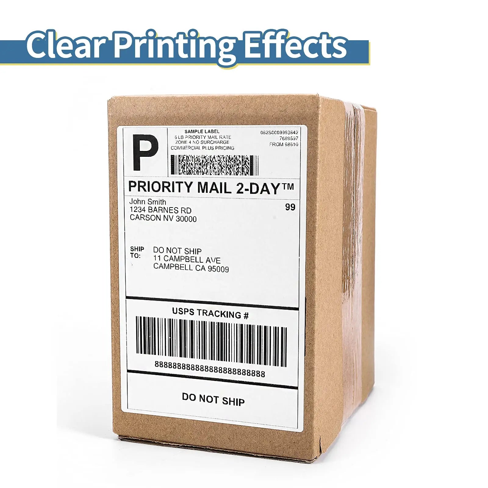 Phomemo A6 4x6inch Direct Thermal Labels 100 Labels Per stacked - shipping label FanFold Paper For PM-241BT/D520 Waybill Printer