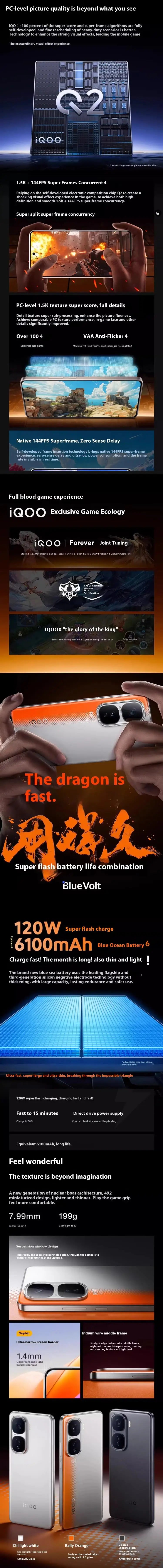 IQOO Neo 10 5G Smartphone 6100mAh 120W SuperVOOC 50MP IMX921  8 Gen 3 6.78\" AMOLED 144Hz Display Dual Sim NFC New