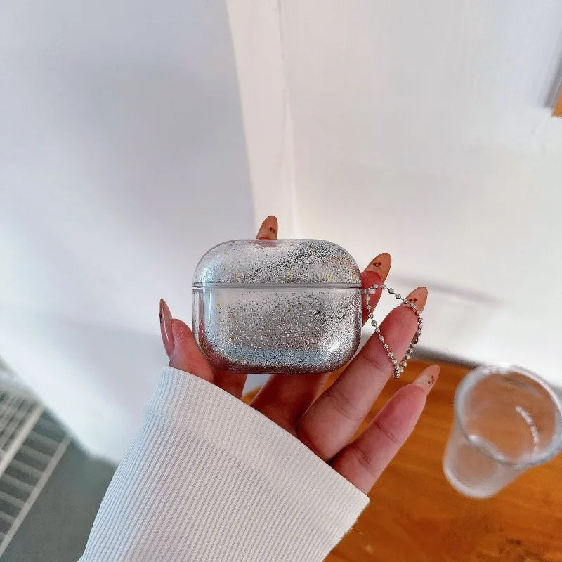 Glitter Liquid Quicksand Hard Earphone Case For Airpod Pro 4 2 3 1 Generation Headphone Cover For Airpods Pro2 Pro3 Accessories