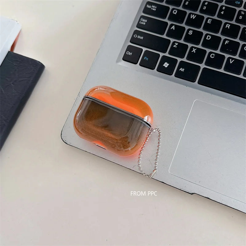 Luminous Floating Quicksand Headphone Case for AirPods Pro 4 3 2 Airpod Cover Luxury Earphone Glowing Dark Moving Sand Funda Bag