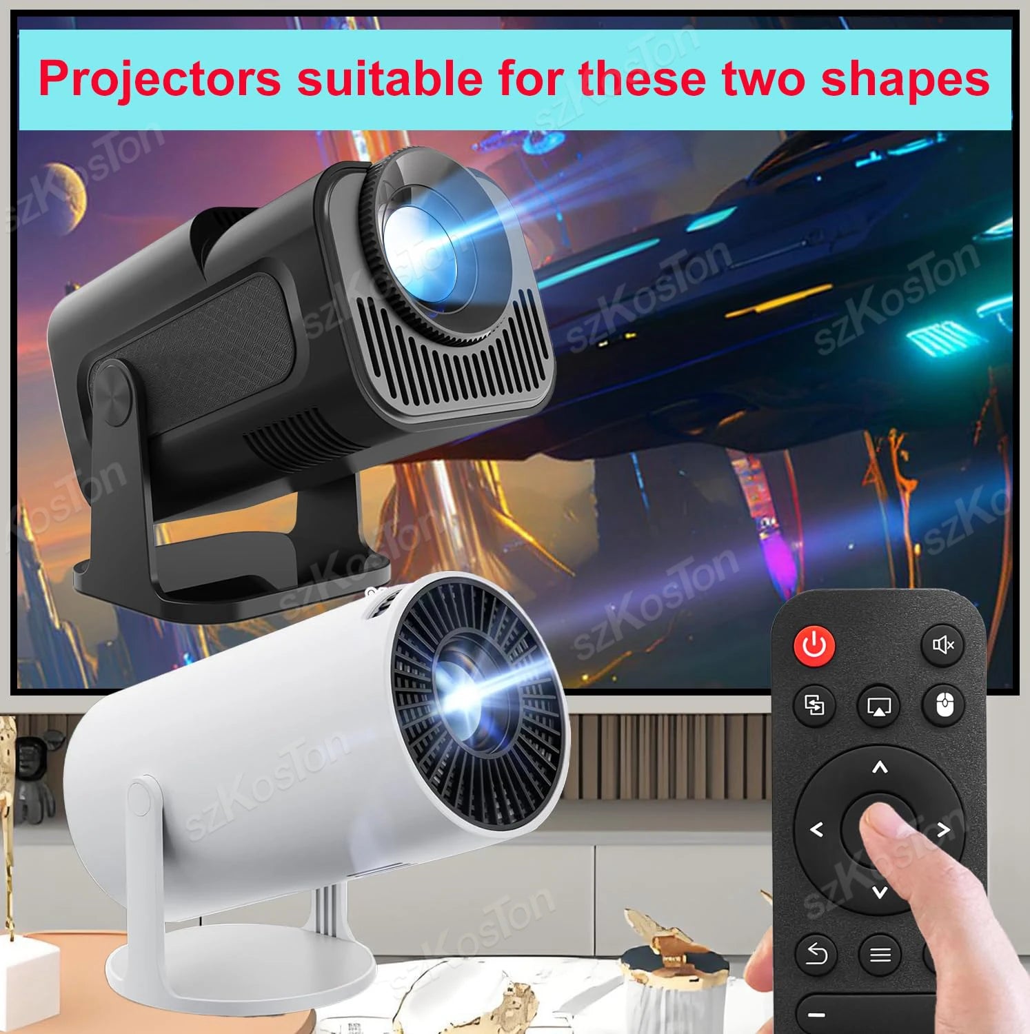 Replacement Remote Control IR Remote Compatible with Magcubic Mini Projector HY300 / HY300 PRO / HY320 / HY320mini
