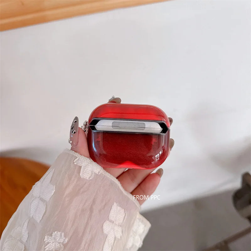 Luminous Floating Quicksand Headphone Case for AirPods Pro 4 3 2 Airpod Cover Luxury Earphone Glowing Dark Moving Sand Funda Bag