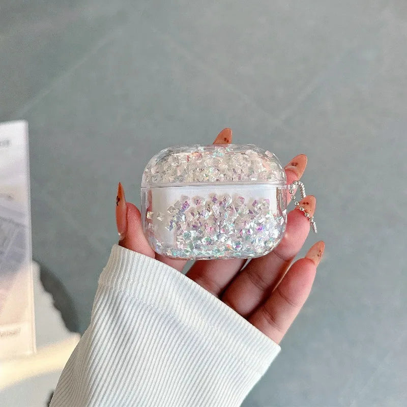 Glitter Liquid Quicksand Hard Earphone Case For Airpod Pro 4 2 3 1 Generation Headphone Cover For Airpods Pro2 Pro3 Accessories