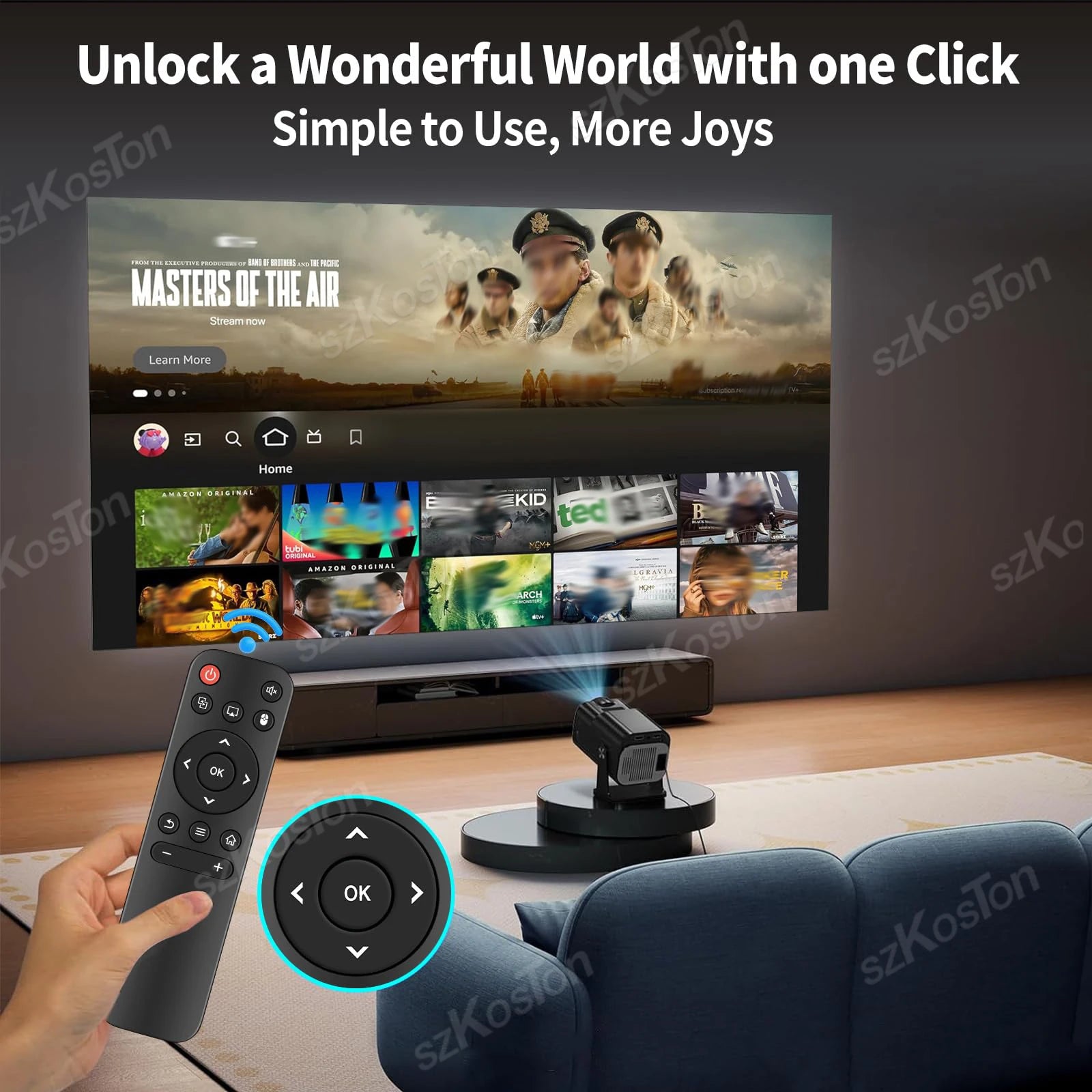 Replacement Remote Control IR Remote Compatible with Magcubic Mini Projector HY300 / HY300 PRO / HY320 / HY320mini