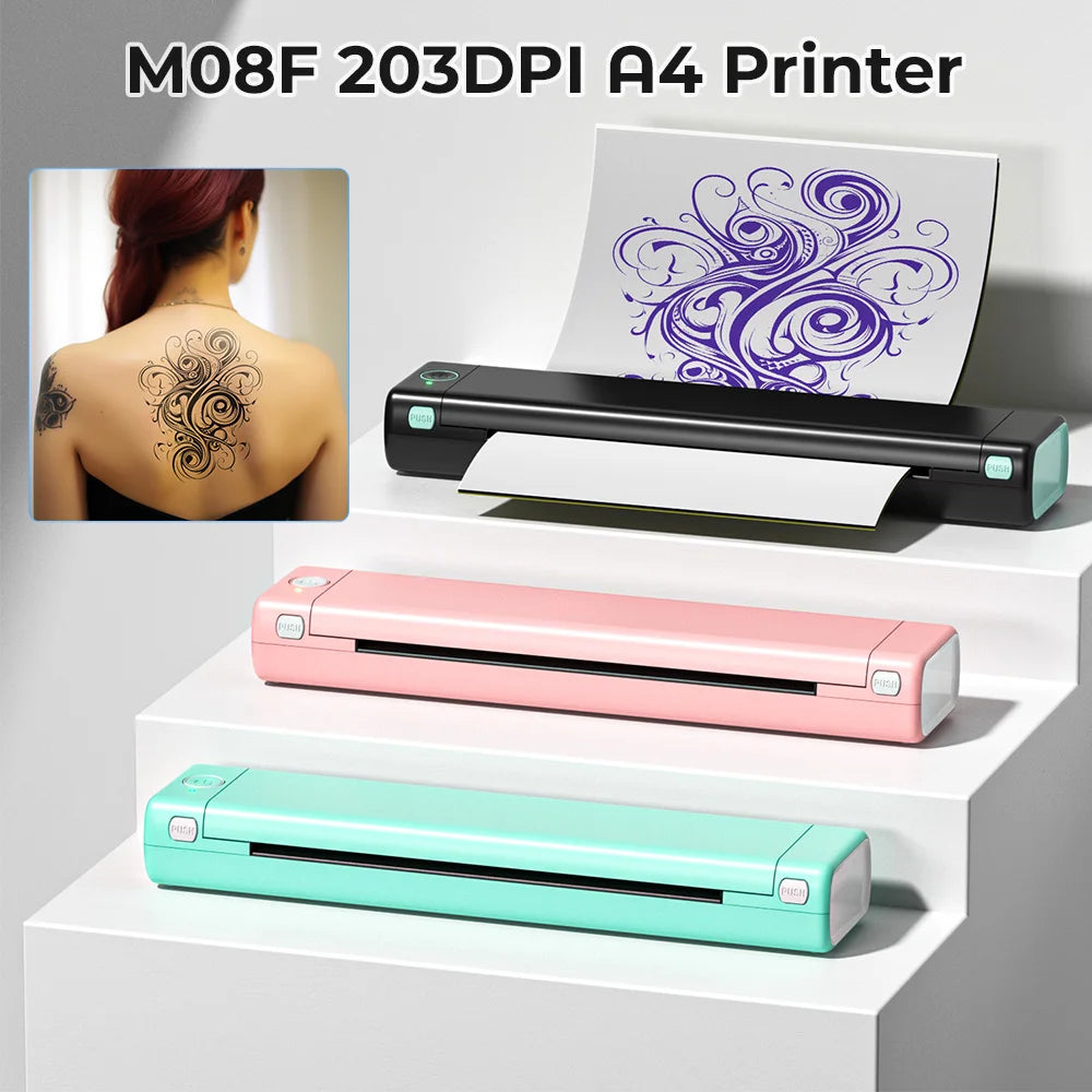 Phomemo M08F A4 Portable Thermal Printer 8.26"x11.69" A4 Thermal Paper Wireless Mobile Travel Printer Android iOS Laptop Printer