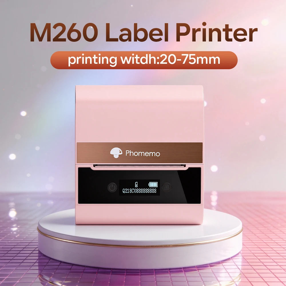 Phomemo Large Label Maker M260 20-80mm Portable Label Sticker Printer Bluetooth Inkless Thermal Printer for Business Home Office