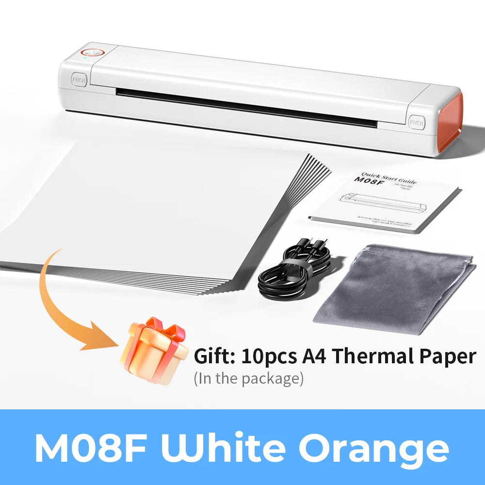 Phomemo M08F A4 Portable Thermal Printer 8.26"x11.69" A4 Thermal Paper Wireless Mobile Travel Printer Android iOS Laptop Printer