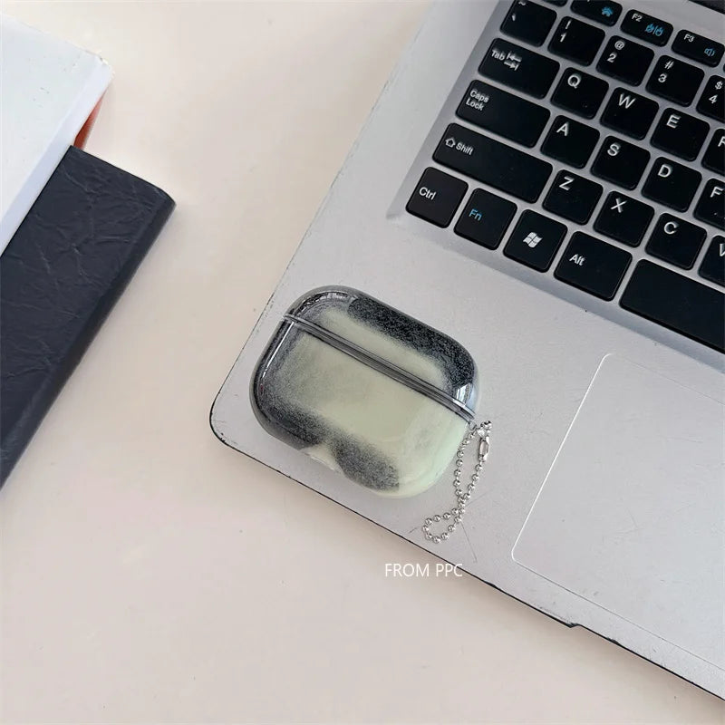 Luminous Floating Quicksand Headphone Case for AirPods Pro 4 3 2 Airpod Cover Luxury Earphone Glowing Dark Moving Sand Funda Bag