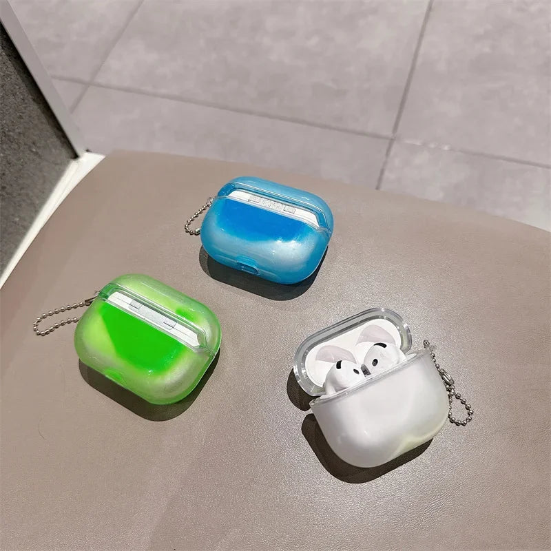 Luminous Quicksand Earphone Case for AirPods 4 Airpod Pro 3 2 Fashion Dynamic Sparkles Headphone Cover Luxury Brilliant Fundas