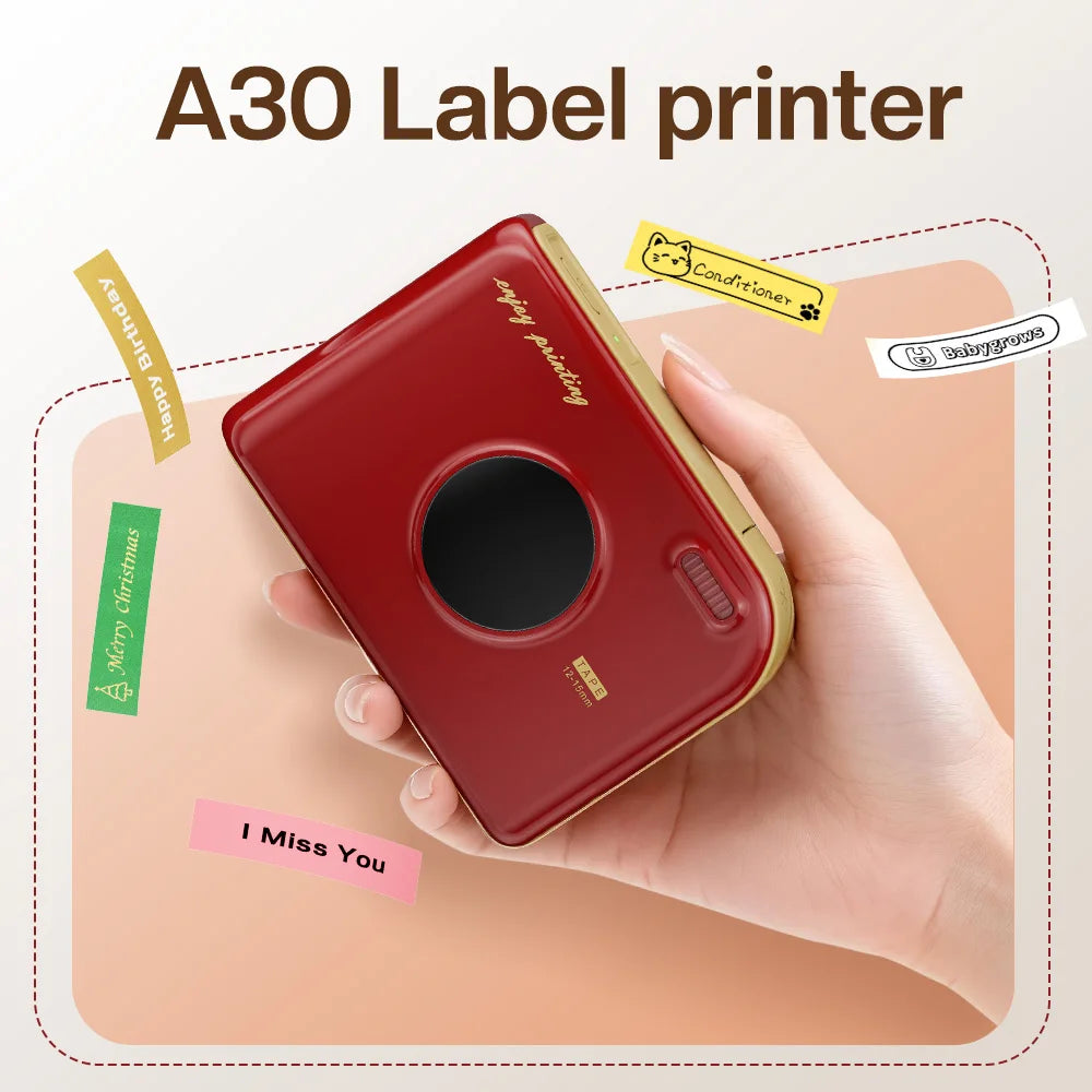 Phomemo A30 Label Printer Mini Printer Wireless Bluetooth Printer Portable Printer Ideal for Gift Tags and Photo Labels
