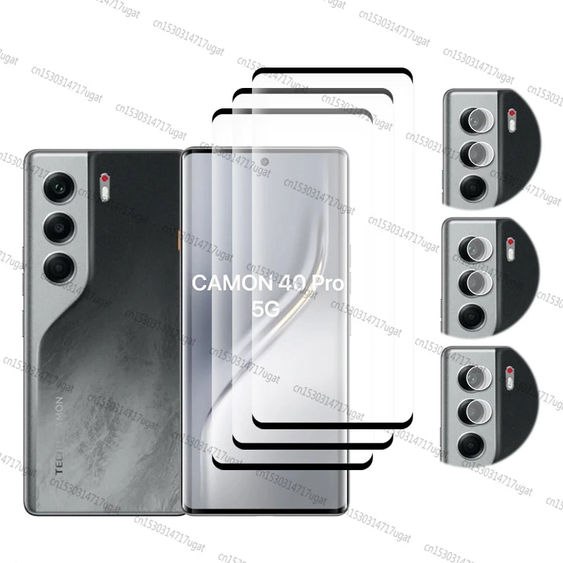 Full Cover Tempered Glass For Tecno Camon 40 Pro Screen Protector Len Film Tecno Camon 40 Pro Glass For Tecno Camon 40 Pro Glass